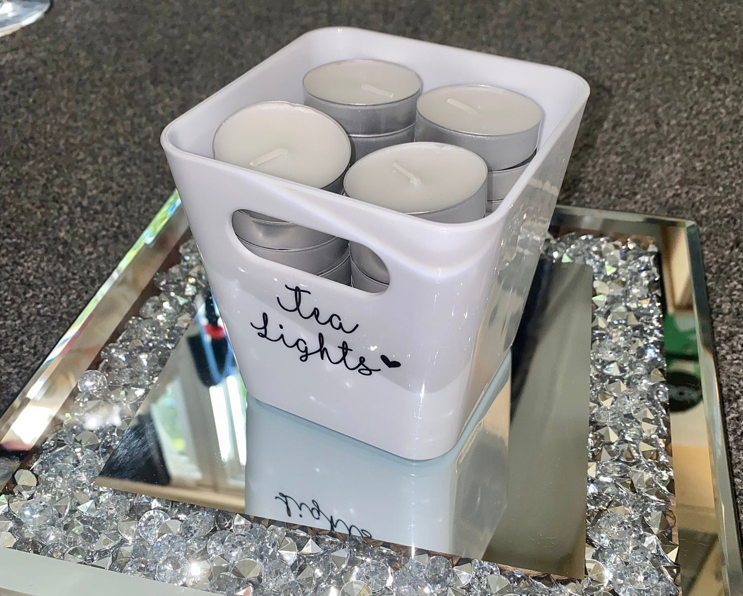 Tea Light Storage Box choice of 3 colours