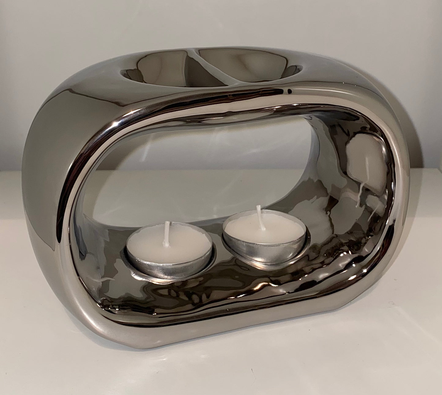 Silver Chrome Double Wax Burner