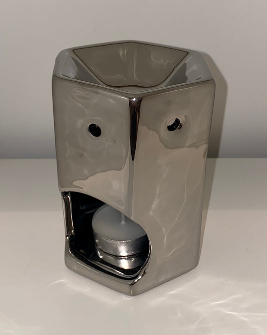 Silver Chrome Hexagonal Wax Burner